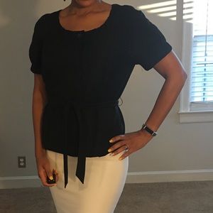 LOFT Jackets & Coats - Linen solid black short sleeve jacket LOFT Jackets & Coats - Linen solid black short sleeve jacket